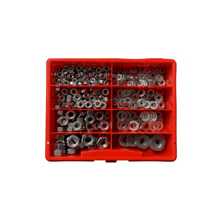 DIN 934 Sechskantmuttern DIN 125 Unterlegscheiben rote Mix-Box BATIFIX