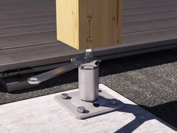 verstellbaren pfostenträger anwendungsbeispiel beton holz