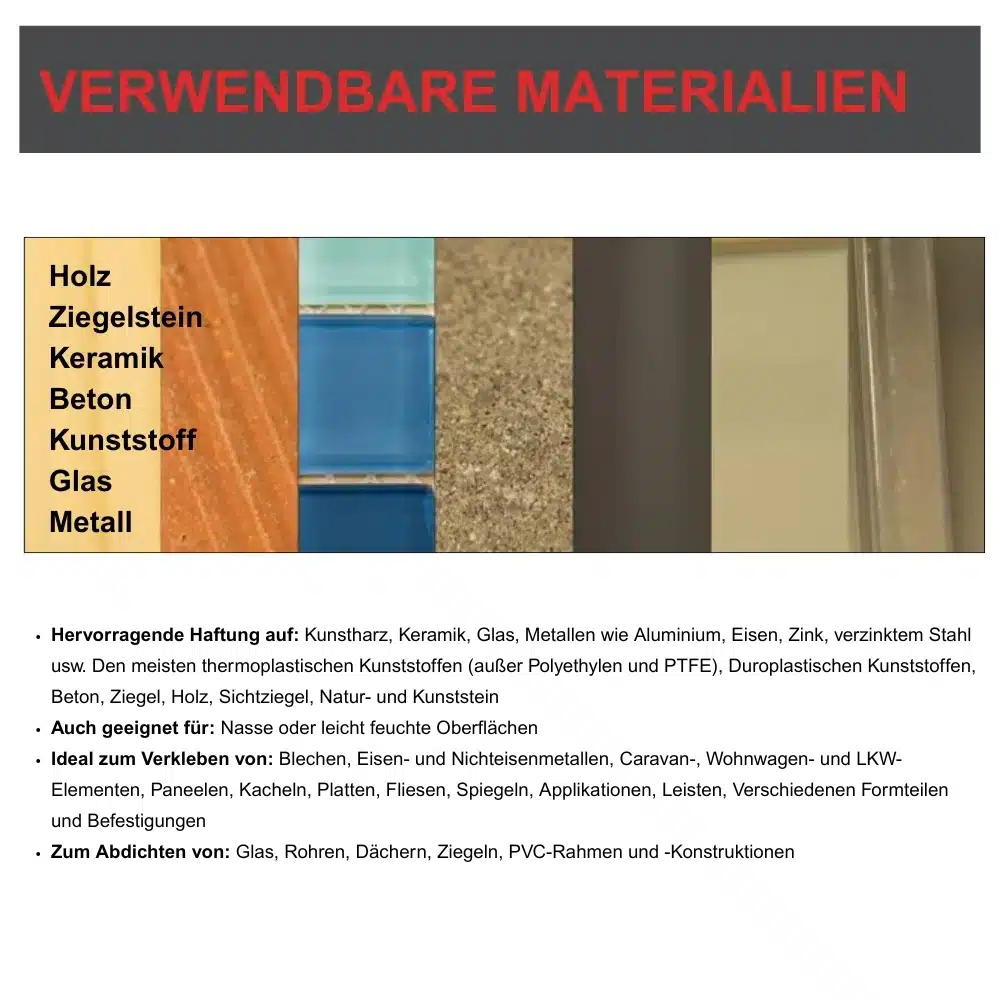 Montagekleber Superfast Materialien