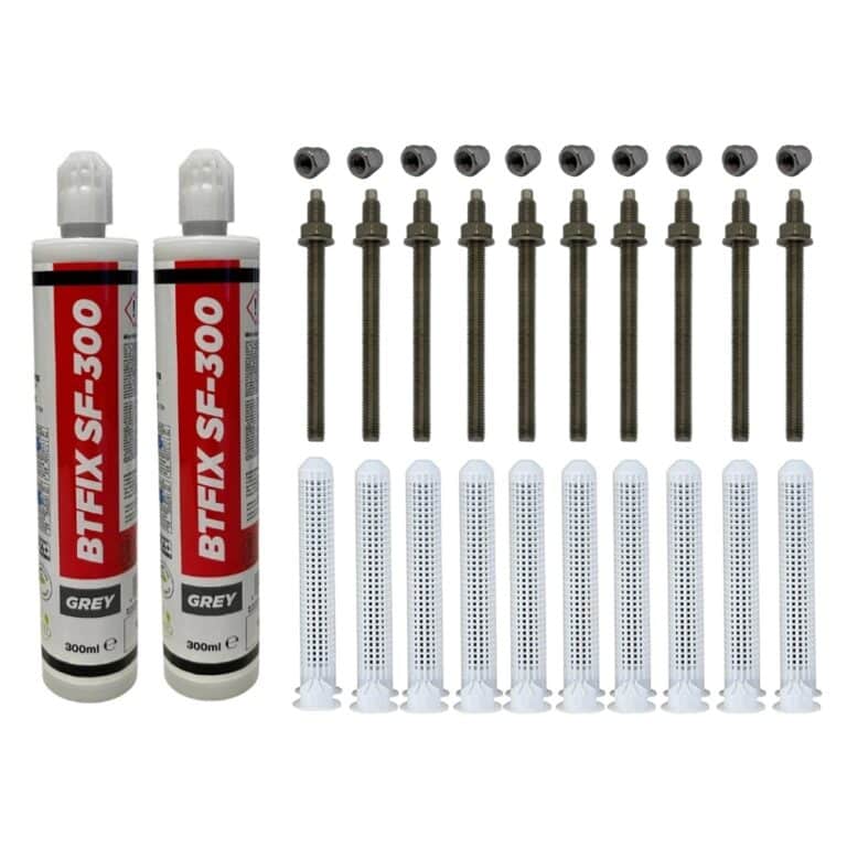 Schwerlast-Montageset Edelstahl A4 2xBTFIX SF-300 ETA Zulassung