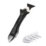Silikonentferner und Fugenwerkzeug mit ergonomischem Griff und mehreren Klingen für präzise Anwendungen.