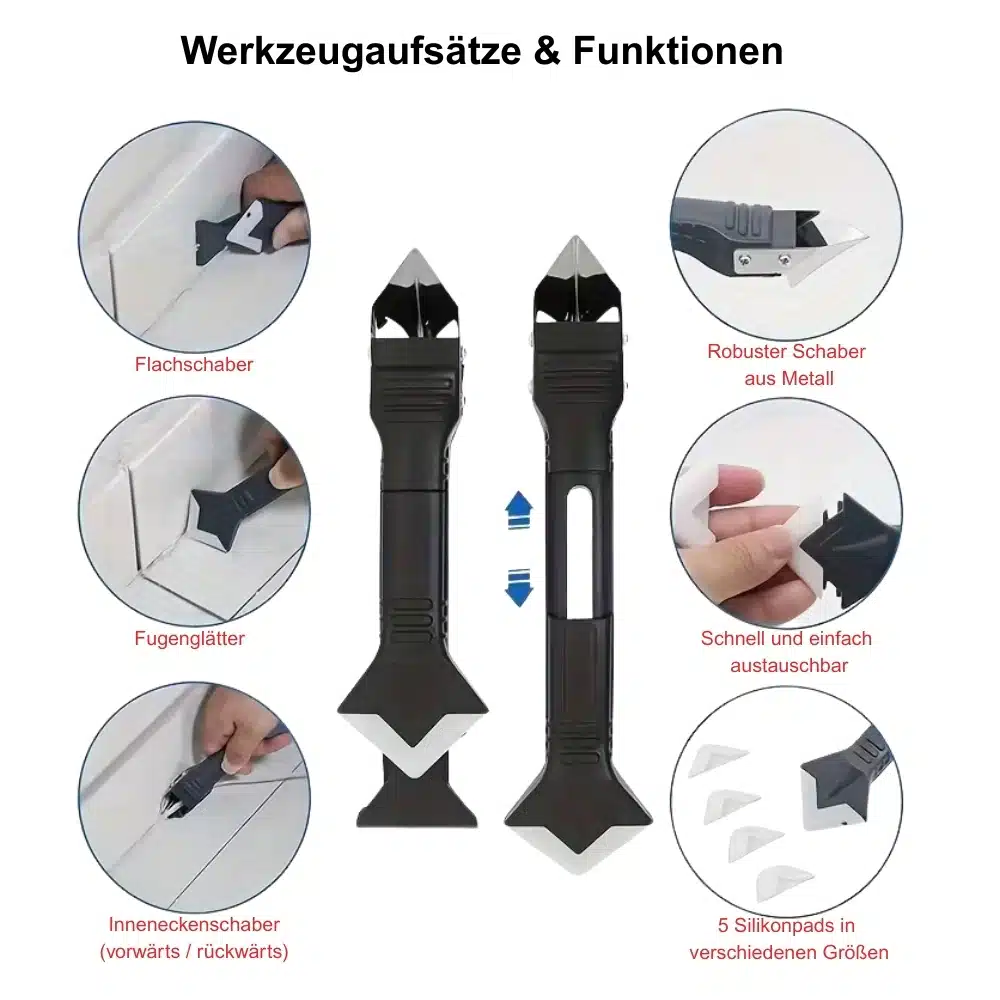 Silikonentferner Werkzeugaufsätze und Funktionen