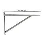 Metallische Wandstütze mit Querträger, Länge 1030 mm, in neutralem Design.